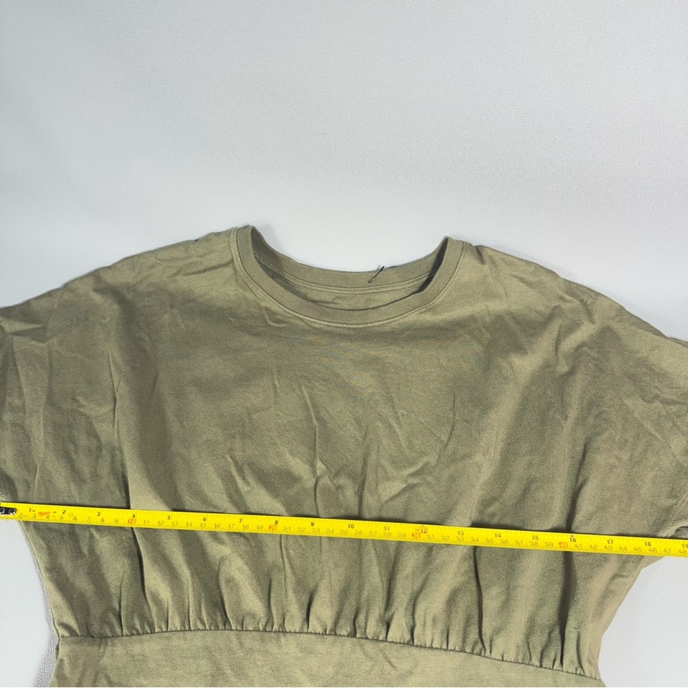Everlane Kalamata Olive Green Organic Cotton Waisted Midi Dress - Picture 10 of 12